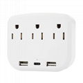 USA extension socket 3USB 3 AC us socket outlets 2