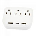 USA extension socket 3USB 3 AC us socket outlets 1