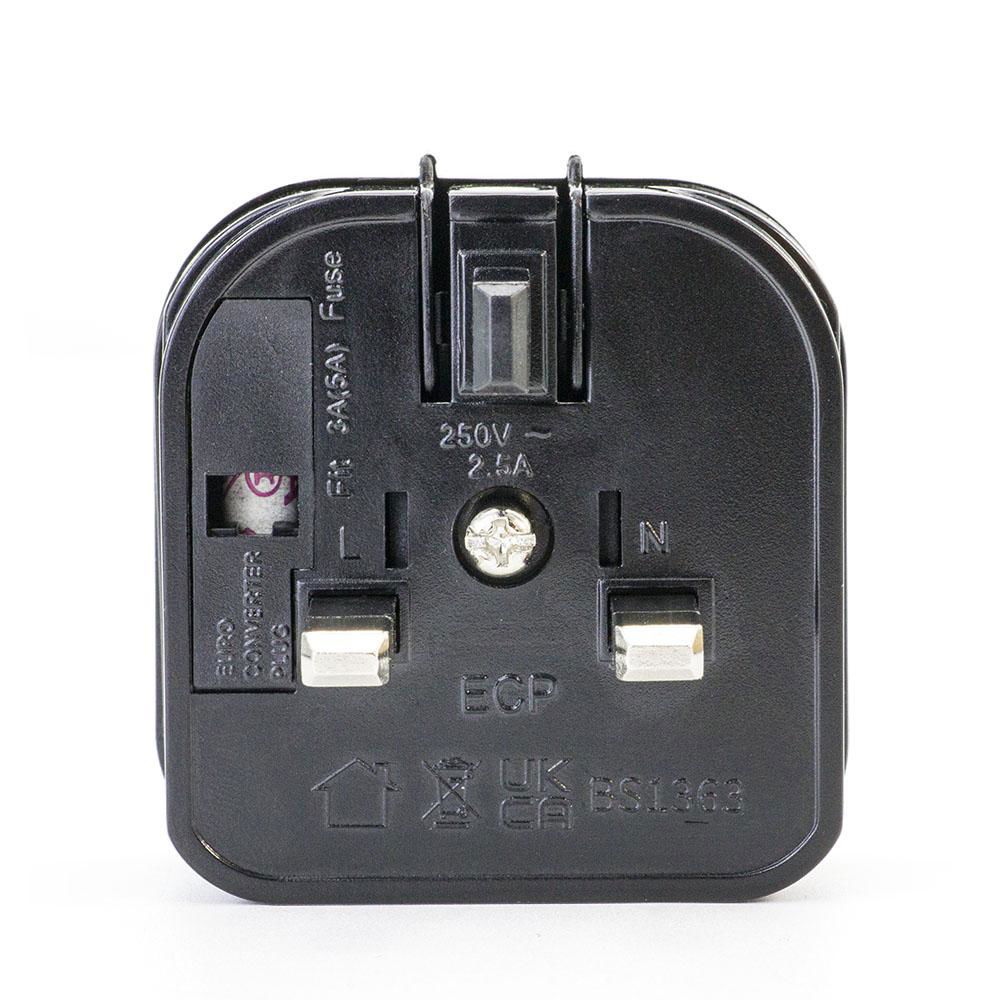 UKCA approved German to UK converter plug adapter EU to BS1363 UK type G plug  3