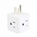 USA 4way Multiple extension socket outlet US 1 turn 4 socket adapter with 2USB