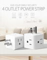 USA 4way Multiple extension socket outlet US 1 turn 4 socket adapter with 2USB