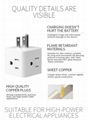 USA 4way Multiple extension socket outlet US 1 turn 4 socket adapter with 2USB