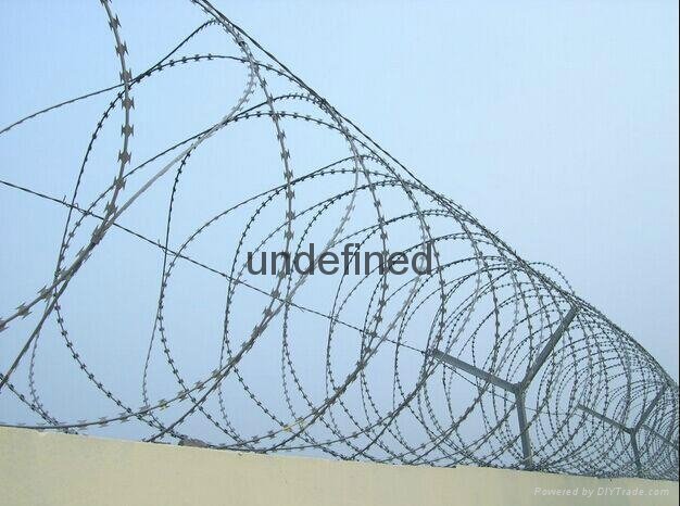 Heavy Galvanized Razor Wire Concertina Security Fence Top 1