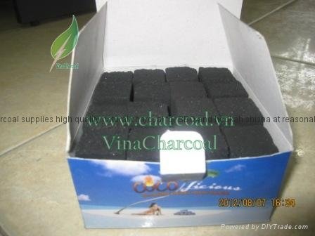 Smokeless and white ash coconut shell charcoal briquette for hookah shisha 5