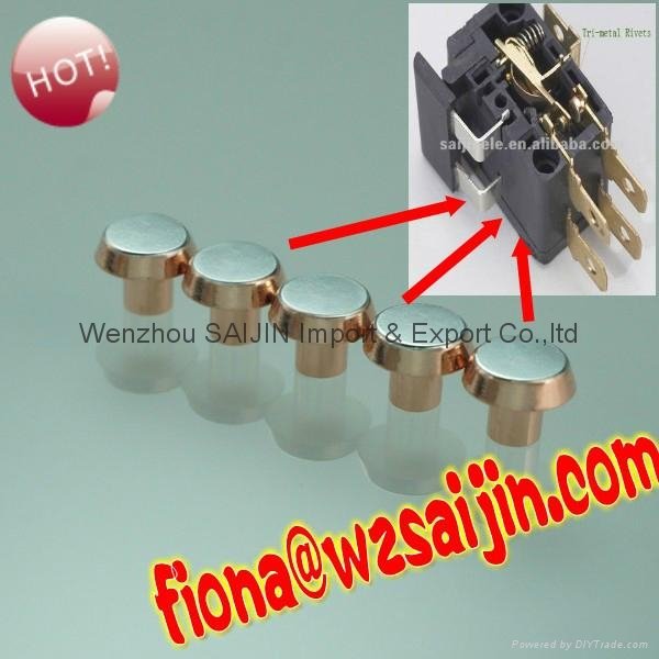 AgNi Silver Copper Bimetal Electrical Contact Rivets for 16A Wall Switches  