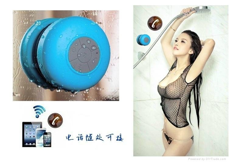 suction cup waterproof shower bluetooth  protable speaker for iphone 4