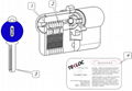 Computer Key Euro Cylinder 7pins