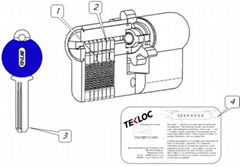 Computer Key Euro Cylinder 7pins