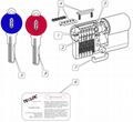 Snaking Computer Key Euro Cylinder 6pins