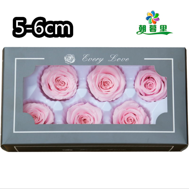 Grade A 5-6cm Preserved Real Rose Flower 6roses as Wedding Decoration Material  4