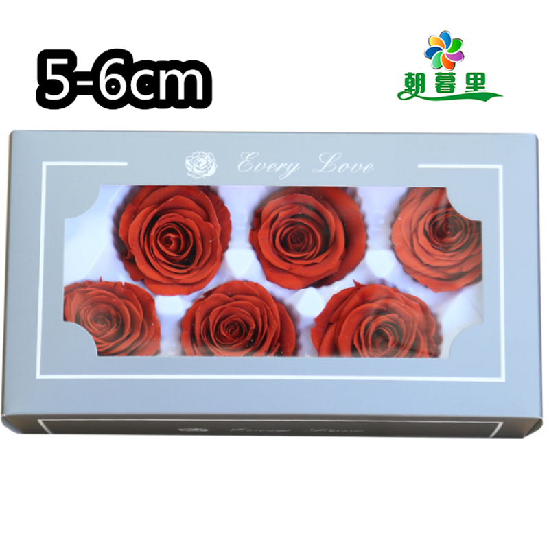 Grade A 5-6cm Preserved Real Rose Flower 6roses as Wedding Decoration Material  5