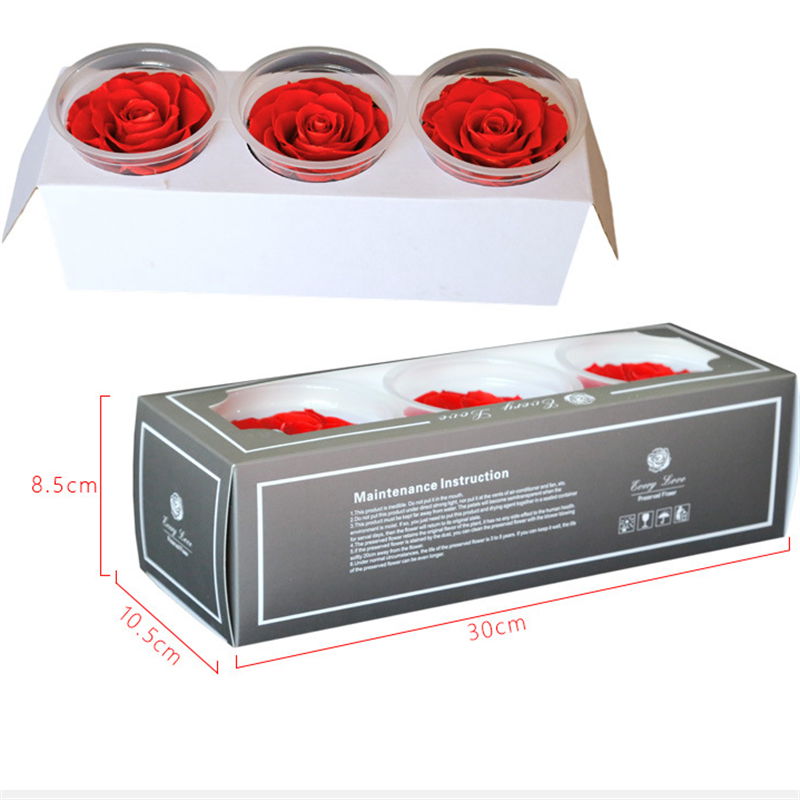 Preserved Rose Head 7-8cm 3roses Head For Florist Arrangement 4