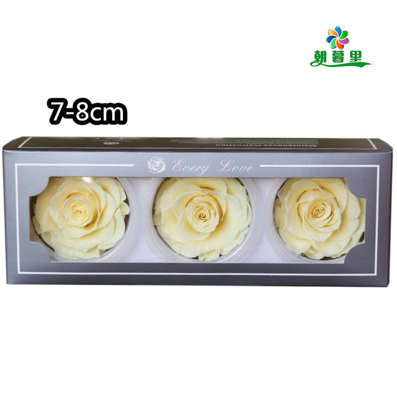 Preserved Rose Head 7-8cm 3roses Head For Florist Arrangement 15