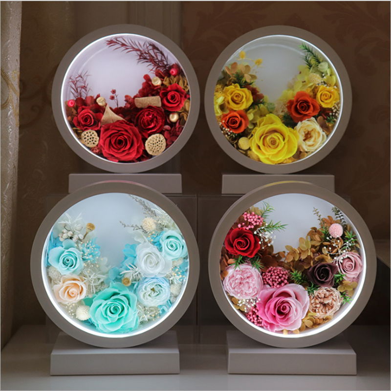 Preserved Flower Home Decoration Table Lamp Touch Screen Rechargeable Table Lamp