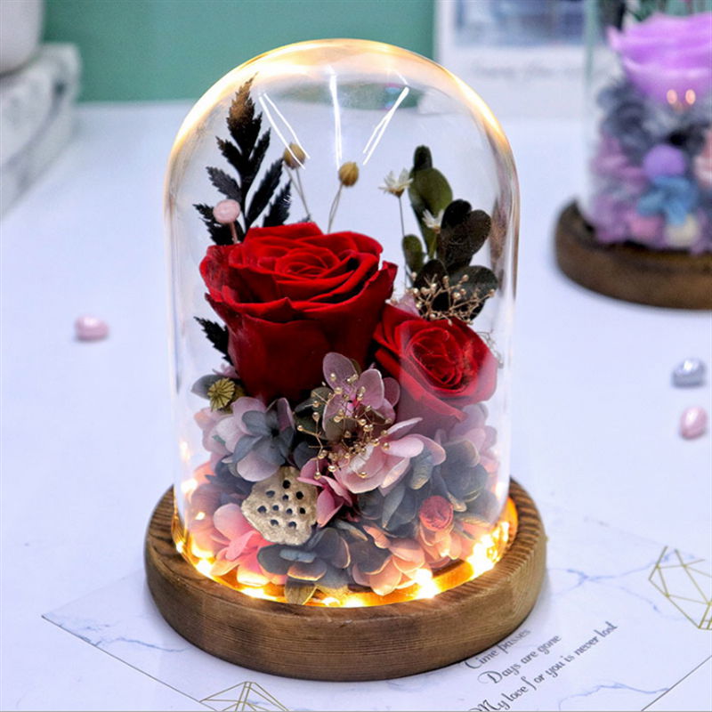 Preserved Rose Gift With LED Lights, Creative Gifts For Christmas Day