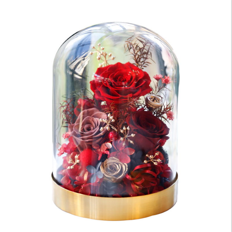 Preserved Fresh Flowers Gifts Eternal Rose Gifts With Metal Base For Festivals 5