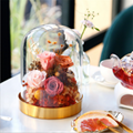Preserved Fresh Flowers Gifts Eternal Rose Gifts With Metal Base For Festivals