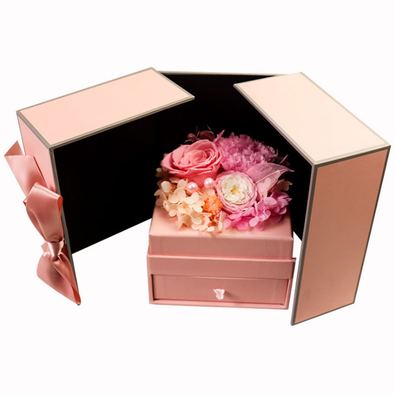 Preserved Flower Gift Box Drawer Jewelry Box For Girlfriend Valentine's Day Gift 5