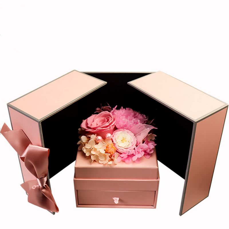 Preserved Flower Gift Box Drawer Jewelry Box For Girlfriend Valentine's Day Gift 3