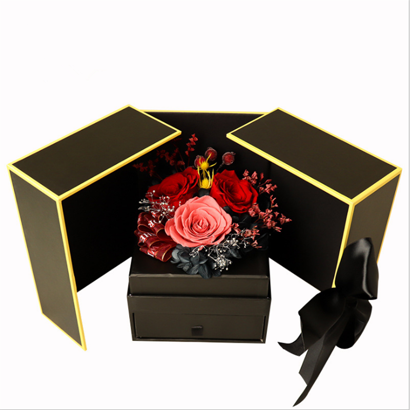 Preserved Flower Gift Box Drawer Jewelry Box For Girlfriend Valentine's Day Gift