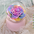 Little Bear Rotating Music Box With Preserved Rose For Womens Gifts