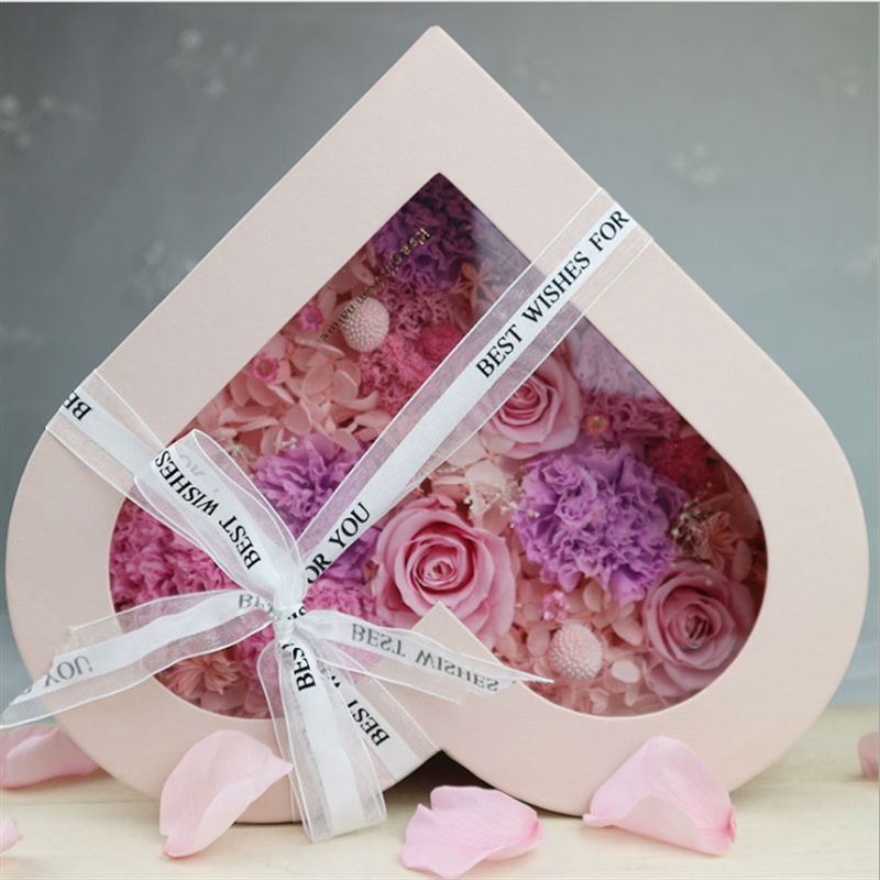 Rose Carnation Preserved Flower Heart-shaped Gift Box Valentine's Day Gifts 2