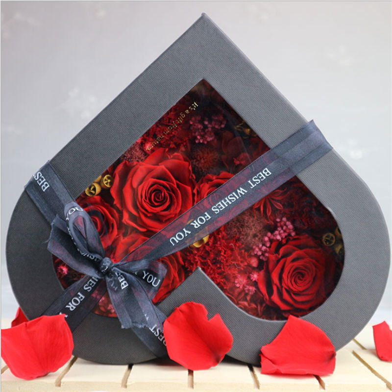 Rose Carnation Preserved Flower Heart-shaped Gift Box Valentine's Day Gifts