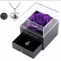 Eternal rose gift box, with love you necklace, handmade fresh roses for birthday 4