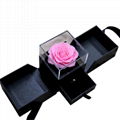Eternal rose gift box, with love you necklace, handmade fresh roses for birthday