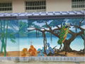 傣族文化牆體彩繪傣族潑水節插畫傣族牆繪牆畫傣族文化牆 2