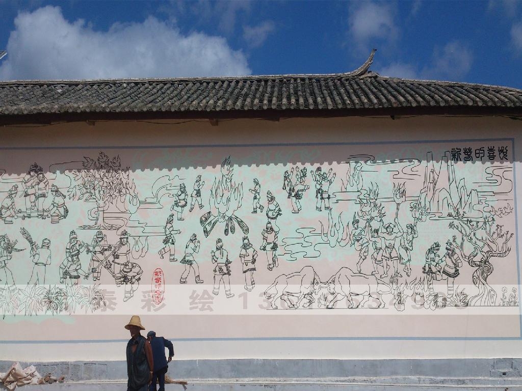 昆明墙体彩绘昆明家装彩绘昆明背景墙设计制乡村振兴墙绘墙画 4