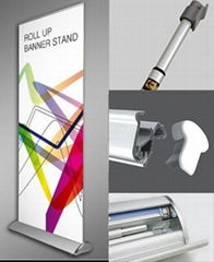 Wide base roll up stand