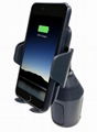 10W QI Car Cup Holder Phone Mount with