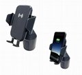 10W QI Car Cup Holder Phone Mount with Wireless Charger