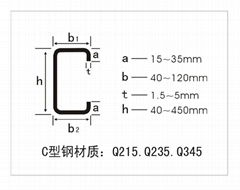 SS400 steel c purlin