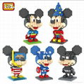 Wholesale LOZ Diamond Blocks New Mickey Superman Blocks Cartoon Building Toys 4