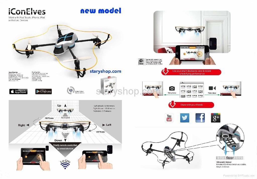 new arrival 2014 office smart rc toy iConElves IOS google play app 2