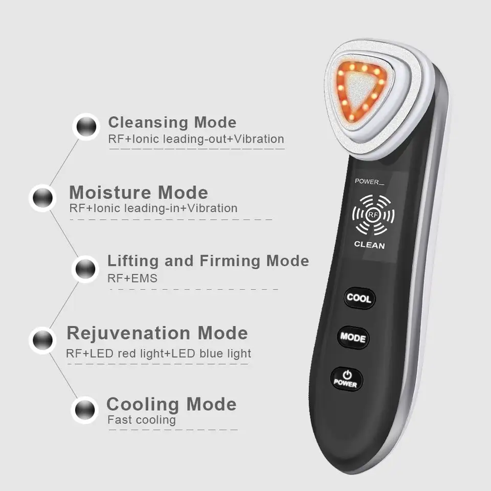 Led Light Therapy Facial Machine,Full body Facial Toning Massage+RF/ems 3