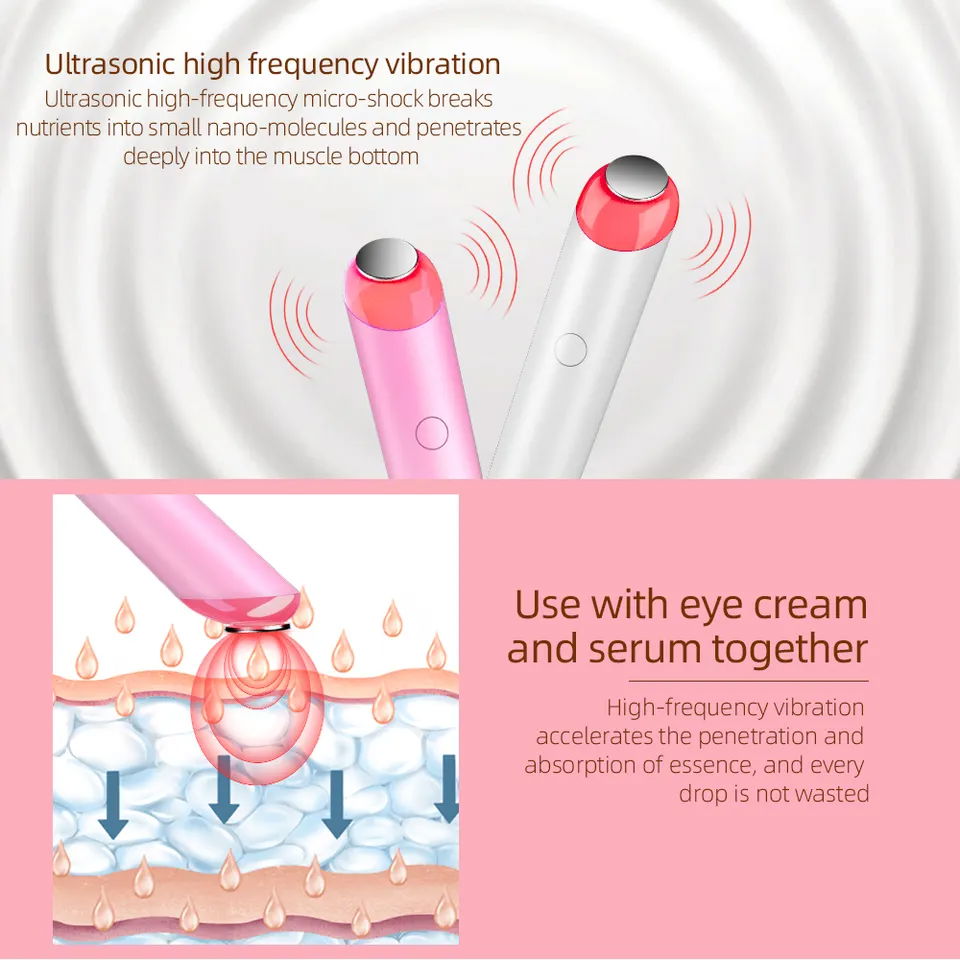 Mini Ultrasonic Red Light Blue Light Eye Care Anti-wrinkle Massager 3