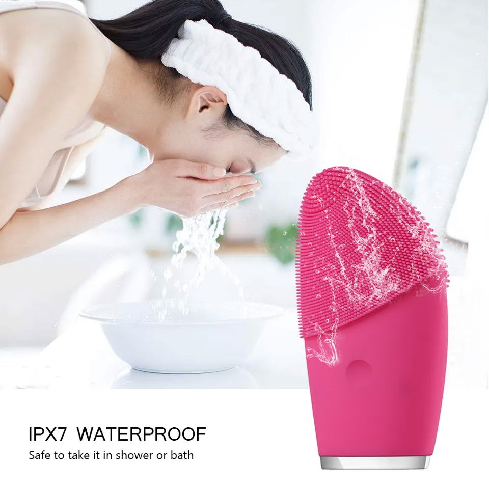 Waterproof Delicate Soft Vibration Massage Electric Silicone Face Clean Brush