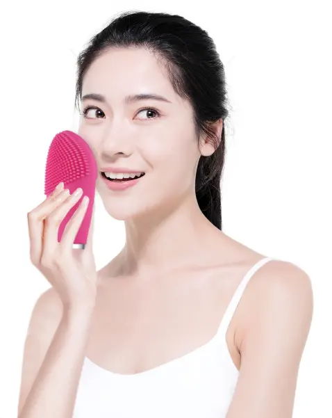 Waterproof Delicate Soft Vibration Massage Electric Silicone Face Clean Brush 2