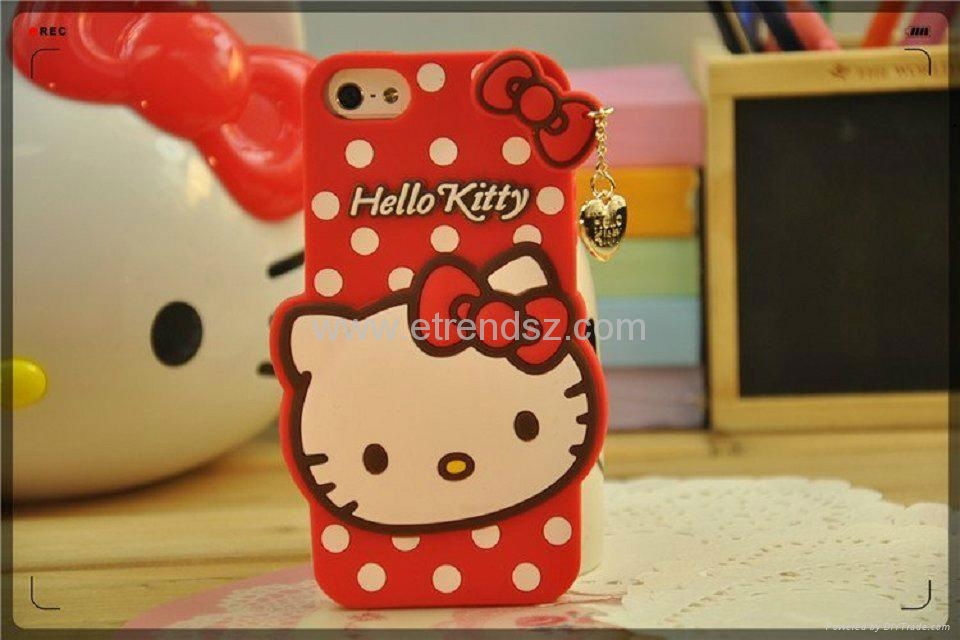 2014 New Cute Hello Kitty Soft Silicon Phone Case for iphone 4 4S 5 5S 5