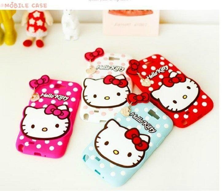 Hello Kitty Cat Phone Case, Cute Silicon Case for Samsung S3 S4 Note 2 Note 3