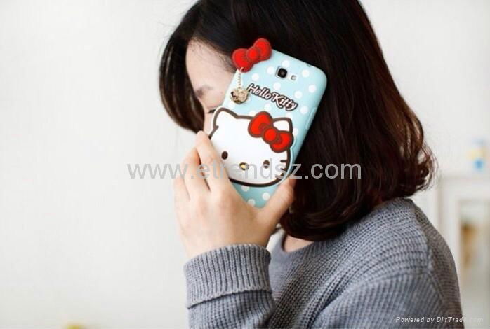 Hello Kitty Cat Phone Case, Cute Silicon Case for Samsung S3 S4 Note 2 Note 3 4