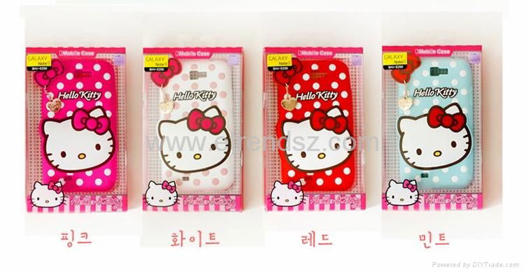 Hello Kitty Cat Phone Case, Cute Silicon Case for Samsung S3 S4 Note 2 Note 3 5