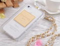 Luxury Brand Perfume Bottle Case New TPU Cover for iPhone 5 5S 4 4S With Chain