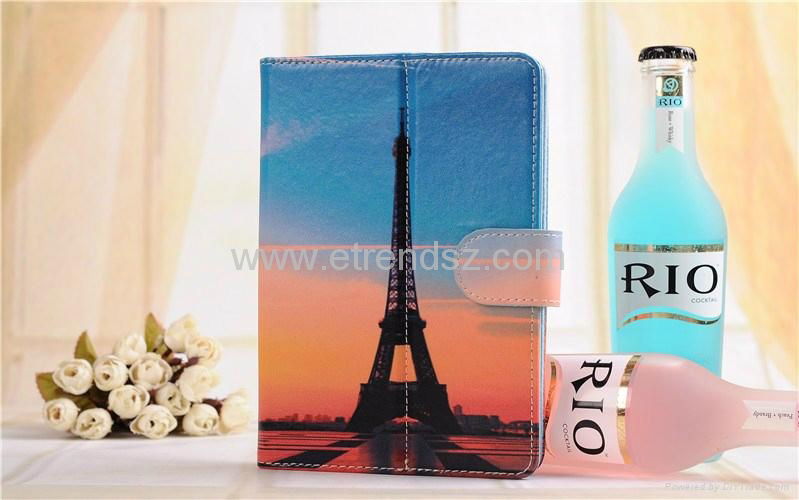 New Arrival 7 inch Color Printing Retro Universal Leather Case for Tablet PC 3
