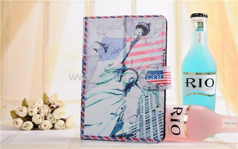 New Arrival 7 inch Color Printing Retro Universal Leather Case for Tablet PC 4