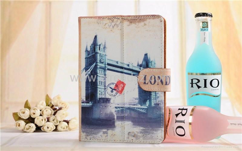 New Arrival 7 inch Color Printing Retro Universal Leather Case for Tablet PC 5