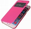 4.7",5.5" Leather Case with window for iphone 6 6 Plus, Latest iphone 6 Cover 6